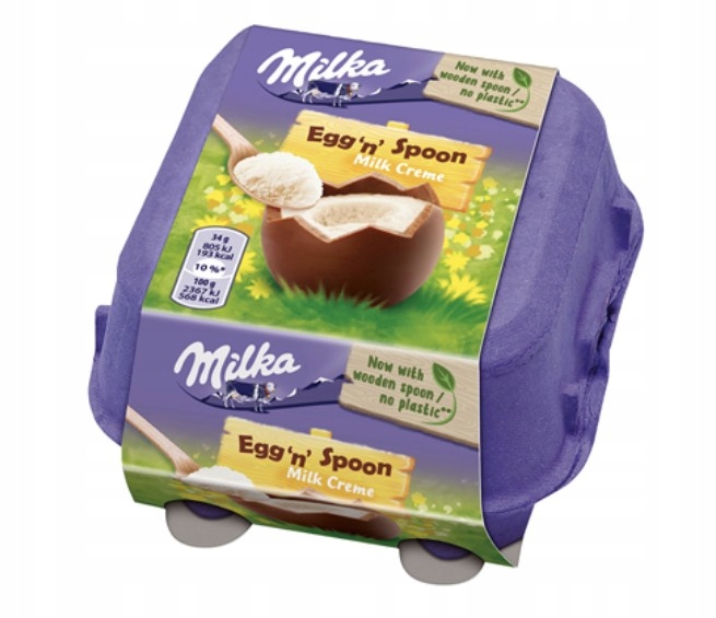 Levně Milka Egg'n' Spoon Čokoládové vejce s náplní 20 x 136 g