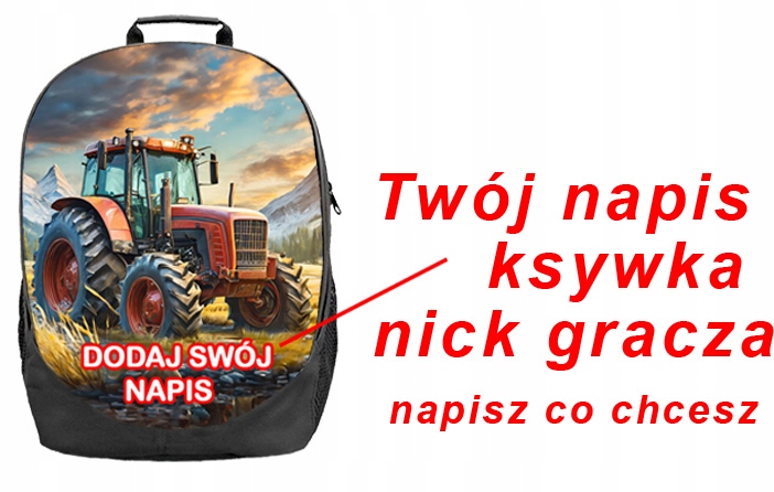 Batoh Velká Městská Škola Mládež Sportovní Potisk Traktor Akce