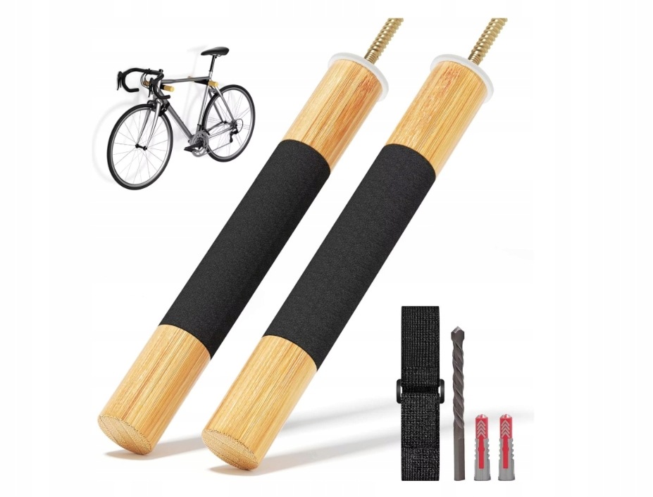 Uchwyt Ścienny Do Roweru Drewniany 15KG Mocny Bamboobox