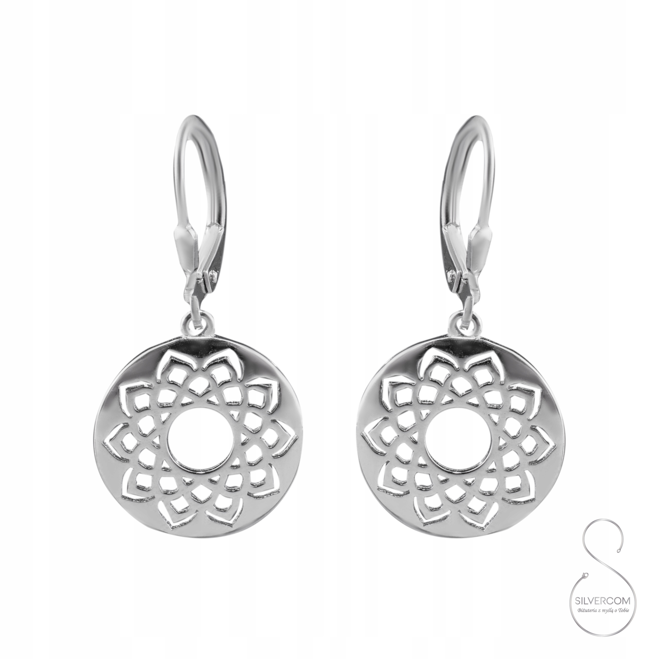 Stříbrné Náušnice S Kolečky Na Bižuterii Ag 925 Orientální Vzor Rozeta Jako Dárek