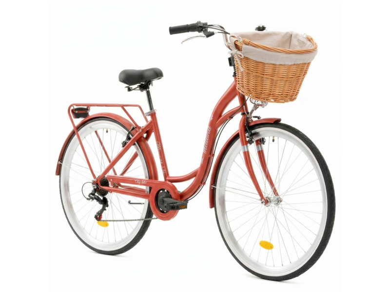 Rower miejski Indiana Moena 28 cali damski Kosz wiklinowy Wkład