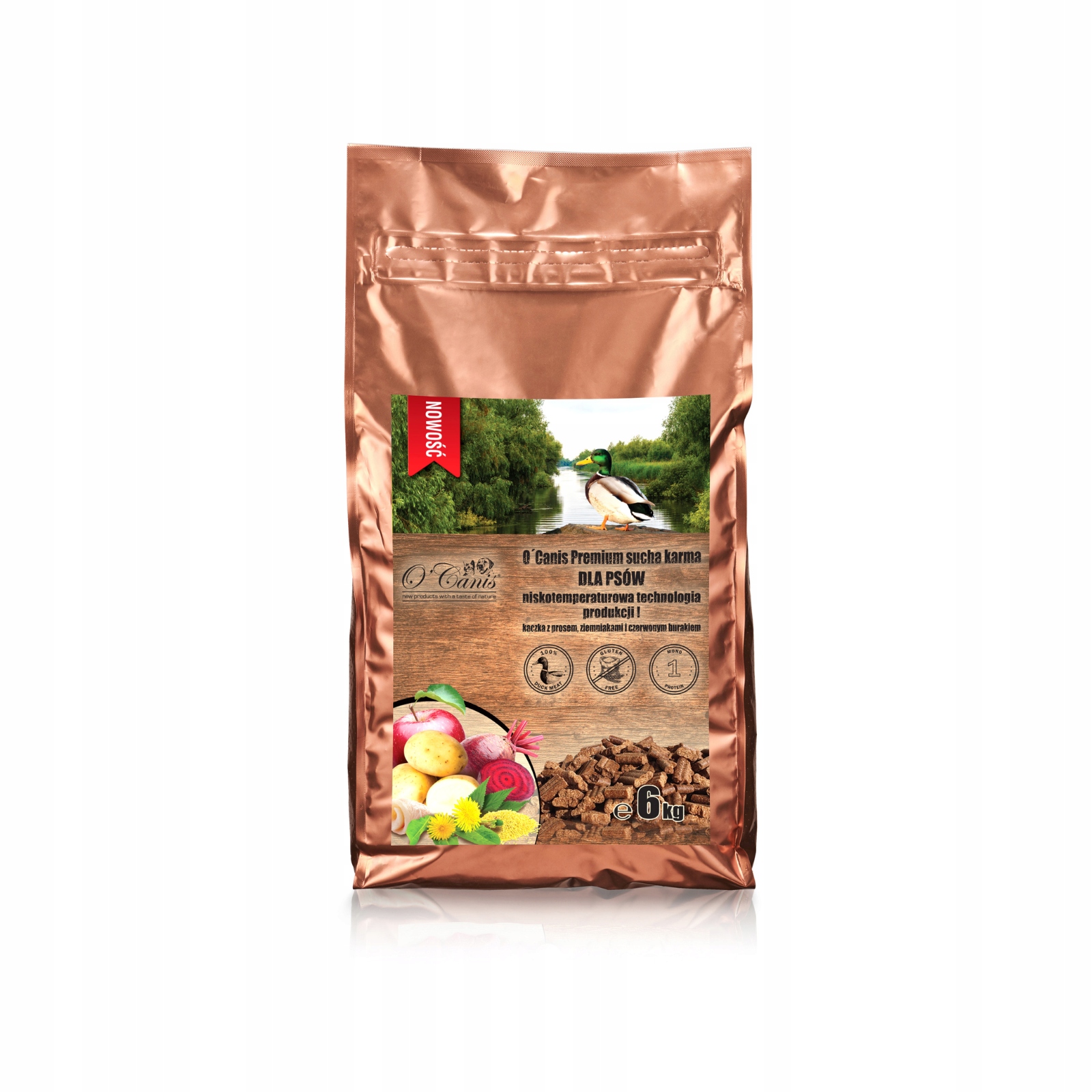 O'Canis Kaczka z Prosem, Ziemniakami i Czerwonym Burakiem 6kg