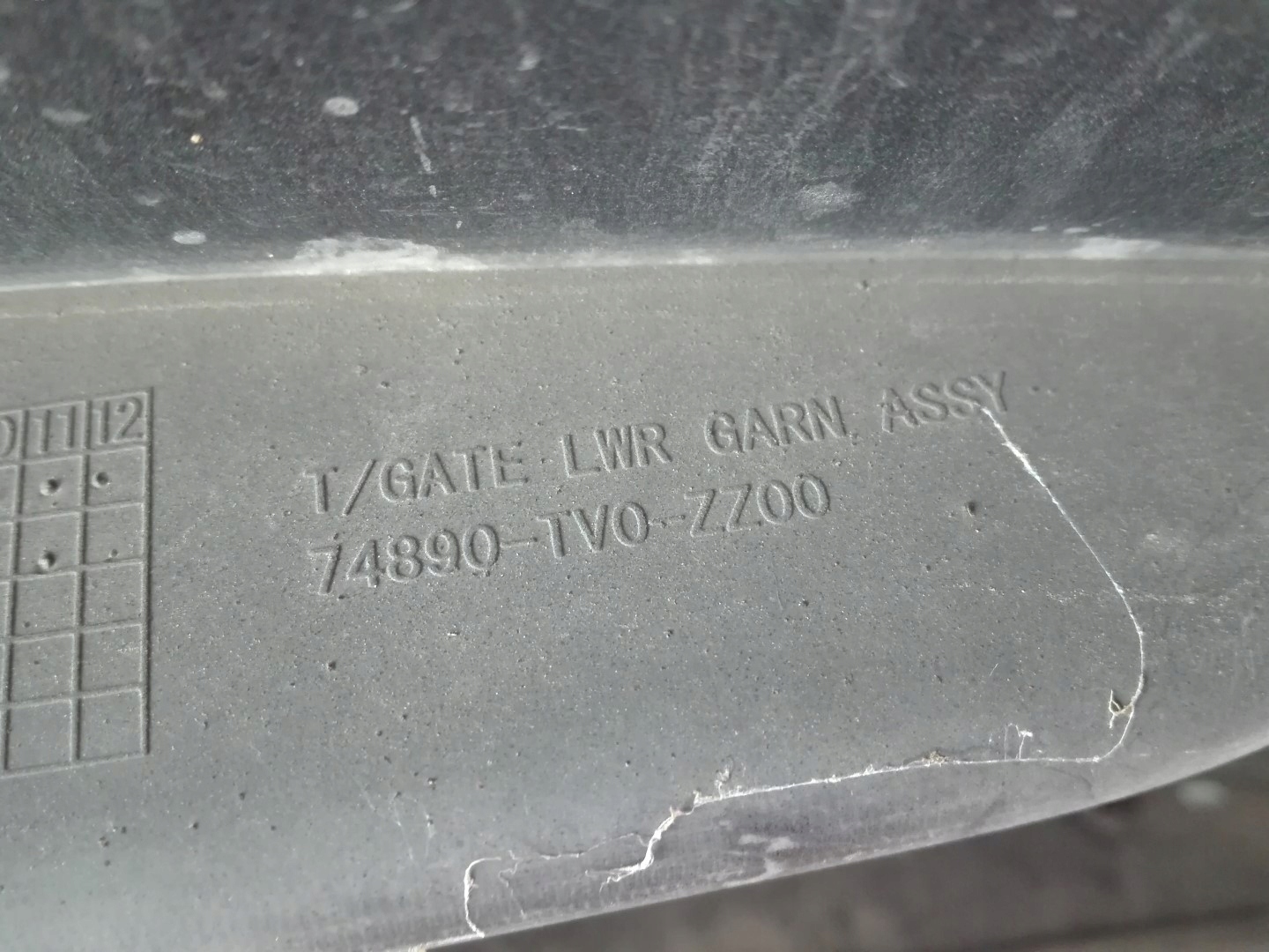cap bonnet boot rear part HONDA CIVIC IX HB