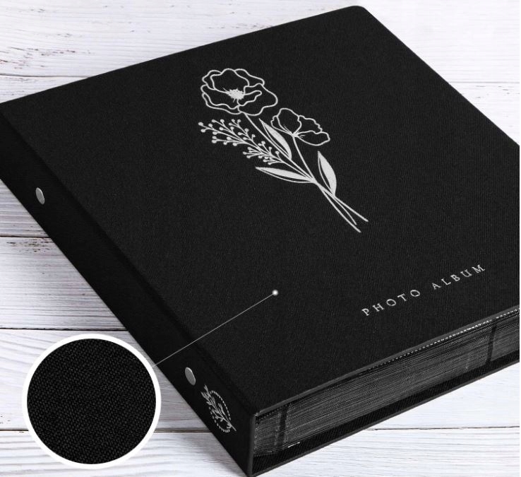 ALBUM NA ZDJĘCIA FOTOGRAFICZNY LNIANY 1000 KIESZENI 11,5 x 15 cm CZARNY XL Model ALBUM NA FOTOGRAFIE ZDJĘCIA 1000 MIEJSC