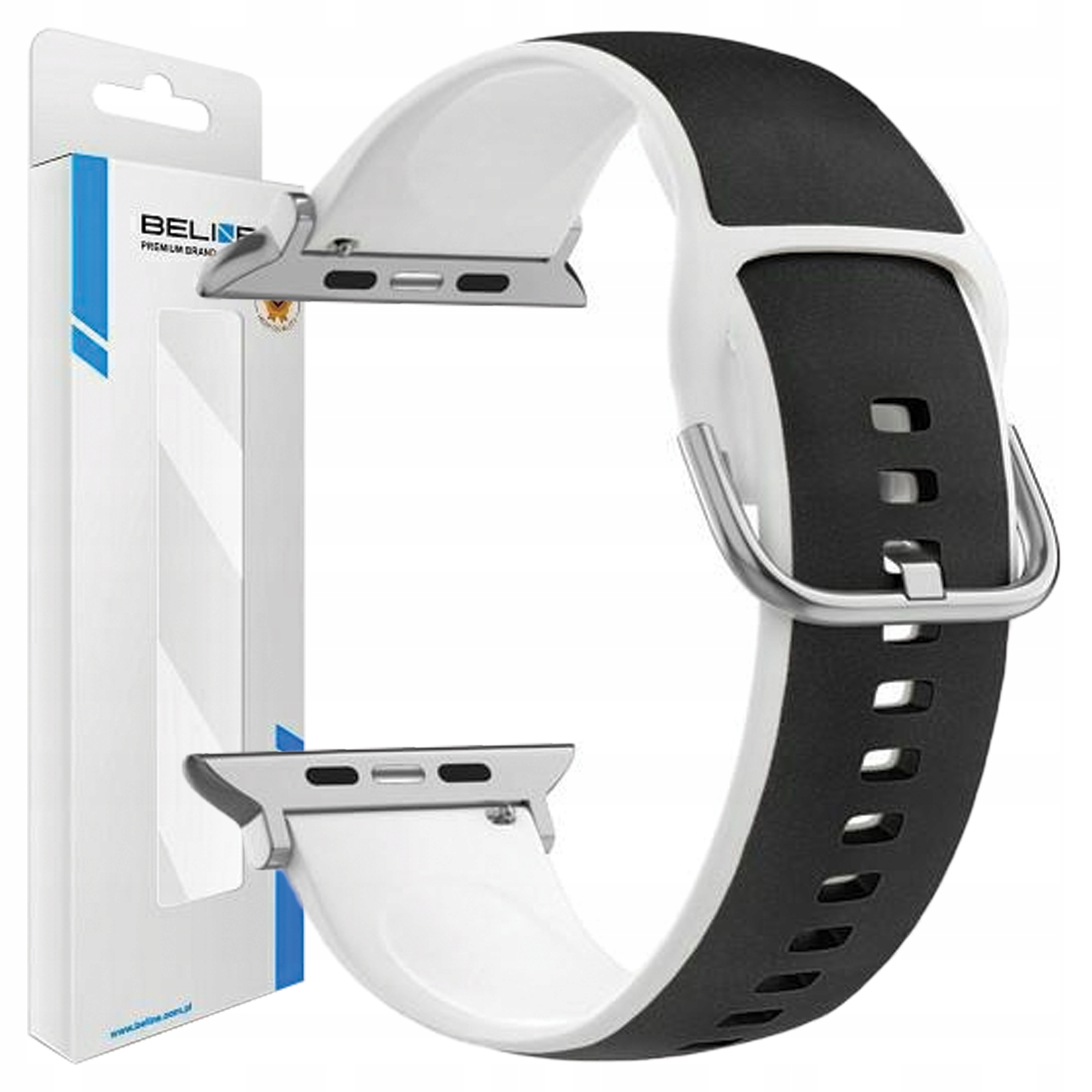 Beline Pasek Silico Leather Do Apple Watch 38 40 41MM Skórzany Czarno-biały