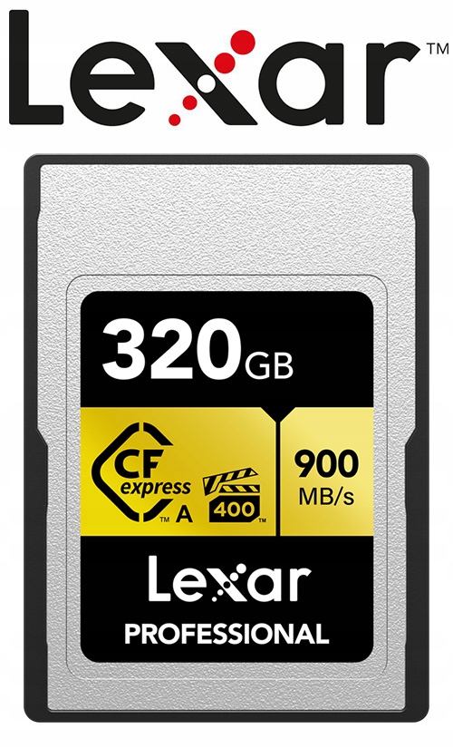 Karta Lexar CFexpress Pro Gold 320GB Type A Pojemność karty 320 GB