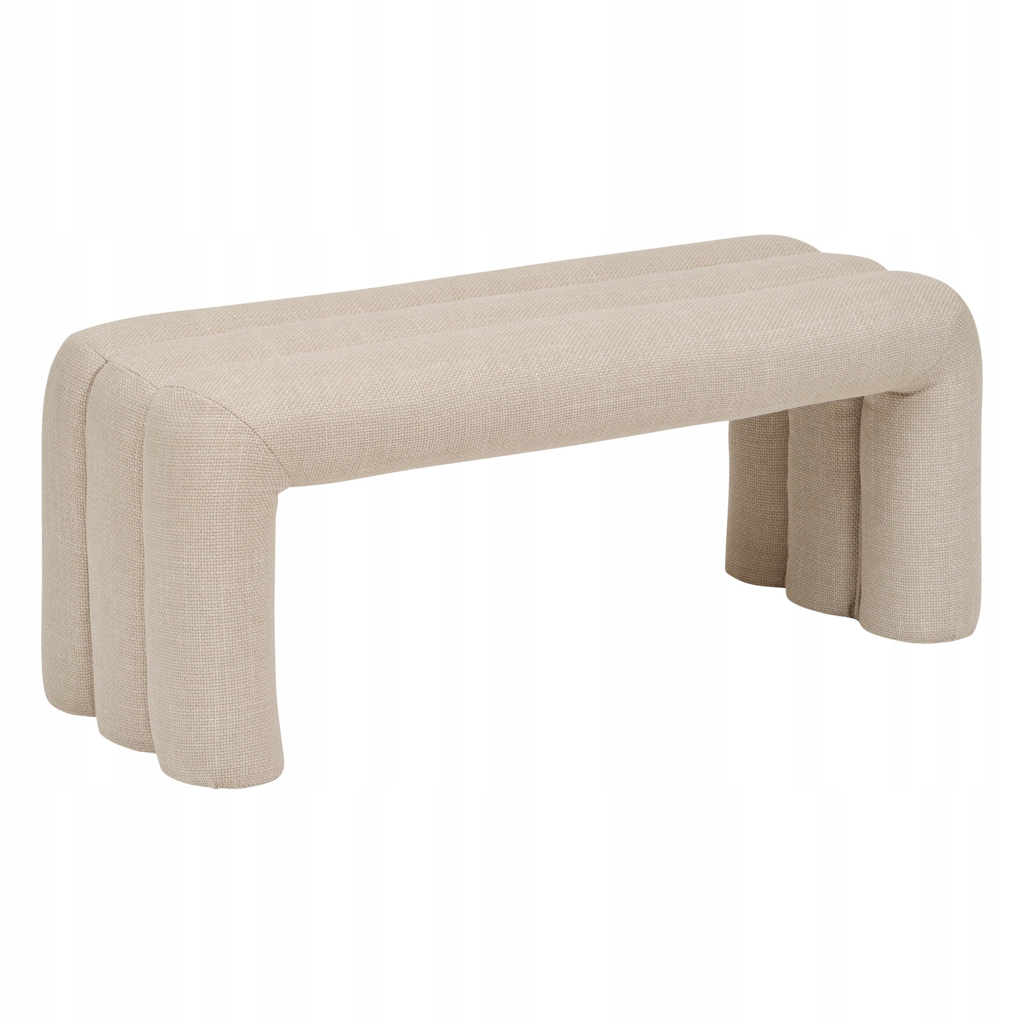 Čalúnená Lavička Z Polyesteru 102X42X43 5 CM Béžová Na Každodenné Použitie