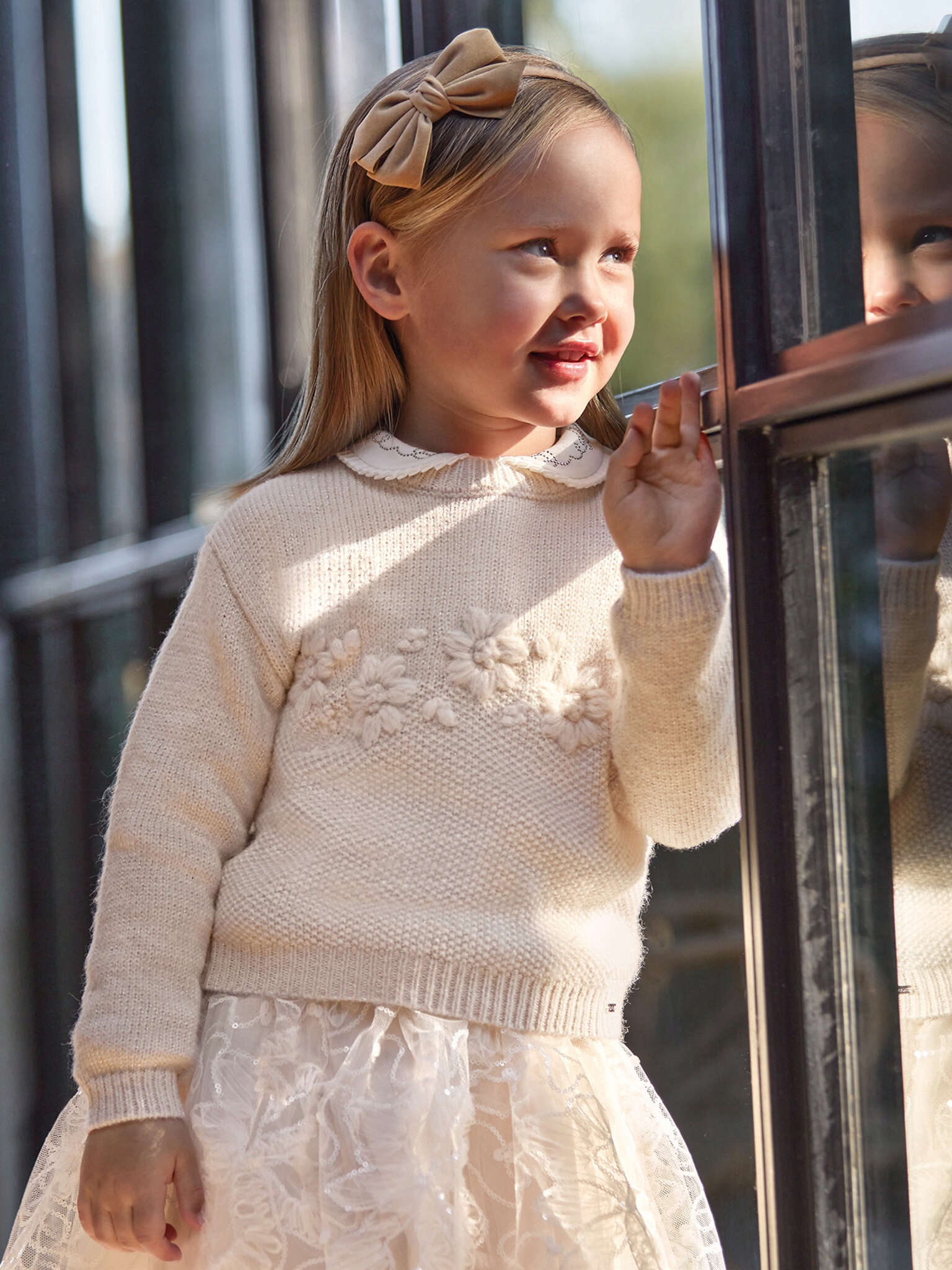 Mayoral Sweter 4.301 Écru Regular Fit Płeć dziewczynki