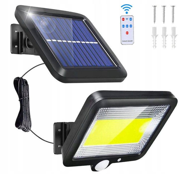 

Lampa Solarna Led 120 Cob czujnik ruchu zmierzchu