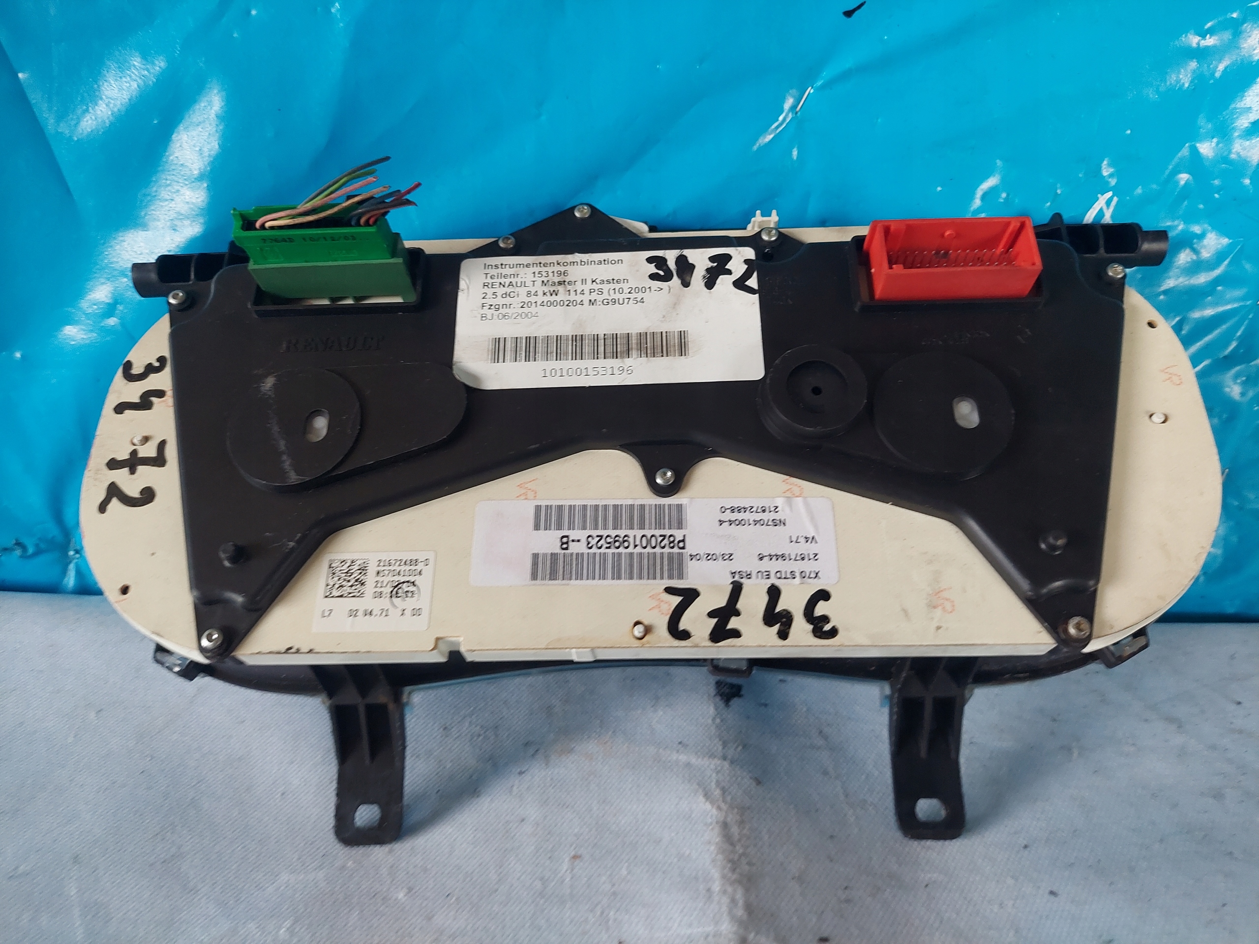dials clock RENAULT MASTER II 2.5 DCI P8200199523B