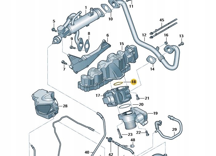 

Oryginalna uszczelka Egr Audi Vw 03G131547C