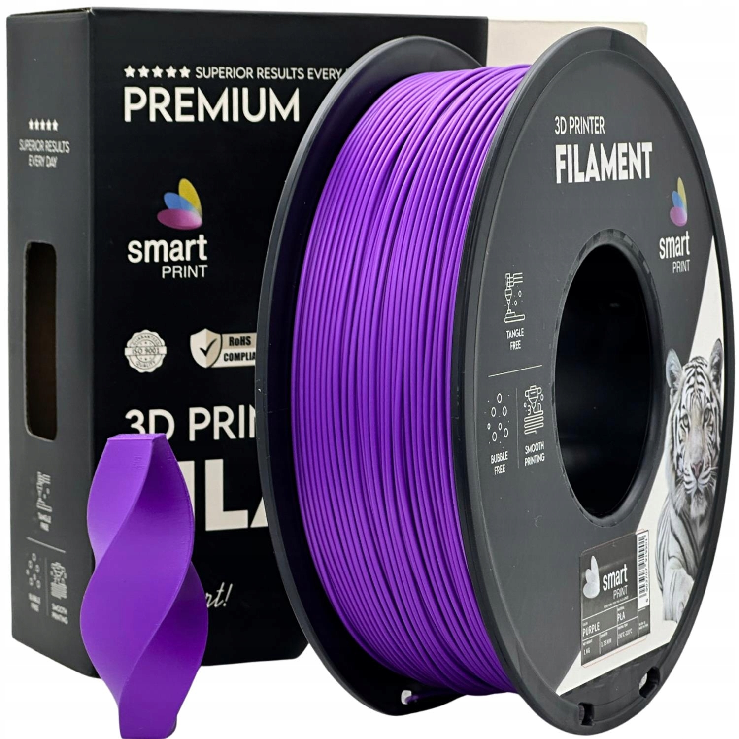 2 x Filament Pla Purple 1,75mm 1kg fioletowy klasyczny Smart Print 3D