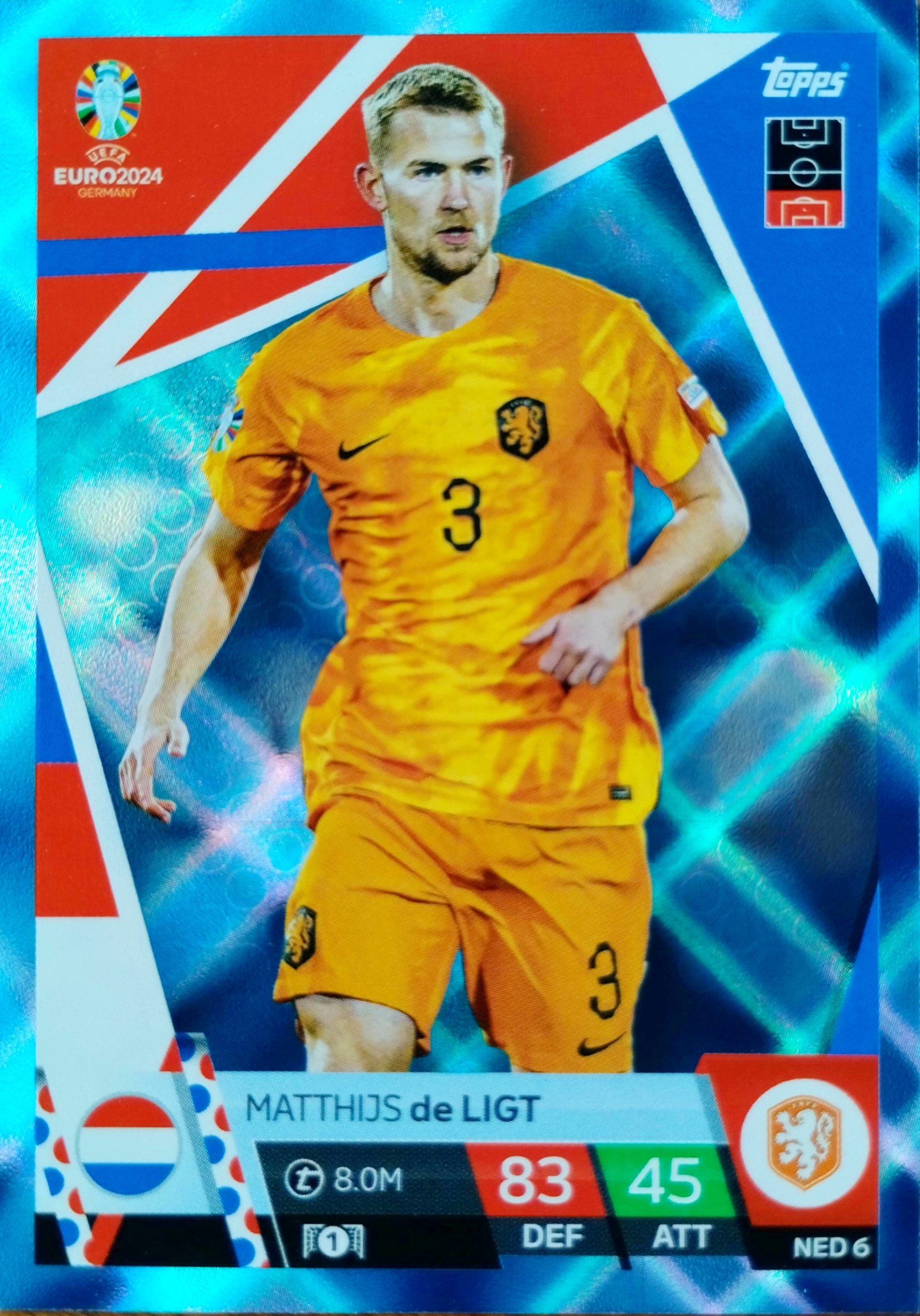 Euro 2024 Topps Match Attax Crystal Ned 6 Matthijs De Ligt