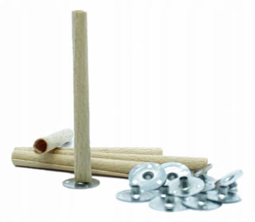 

10x knoty drewniany do świec Okrągłe 10cm +blaszki
