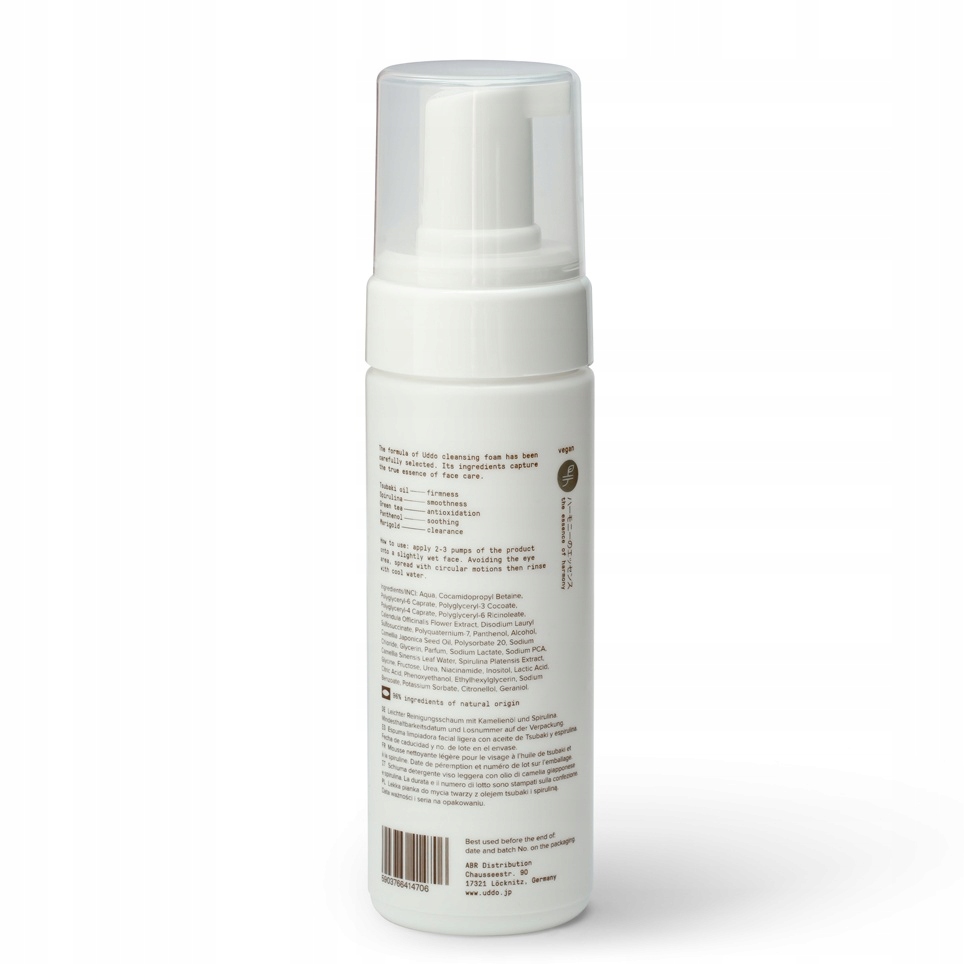 PIANKA DO MYCIA twarzy OCZYSZCZAJĄCA z olejem tsubaki LEKKA FORMUŁA 150ml Marka Uddo