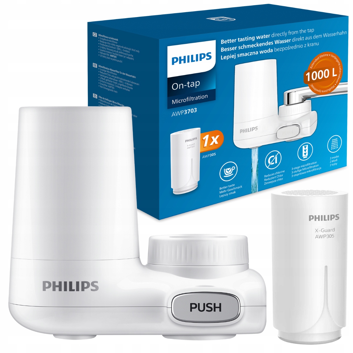 Filtr wody na kran Philips AWP3703, nakranowy filtr do wody