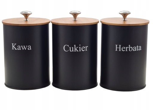 

Zestaw 3 Pojemników Brunbeste czarne