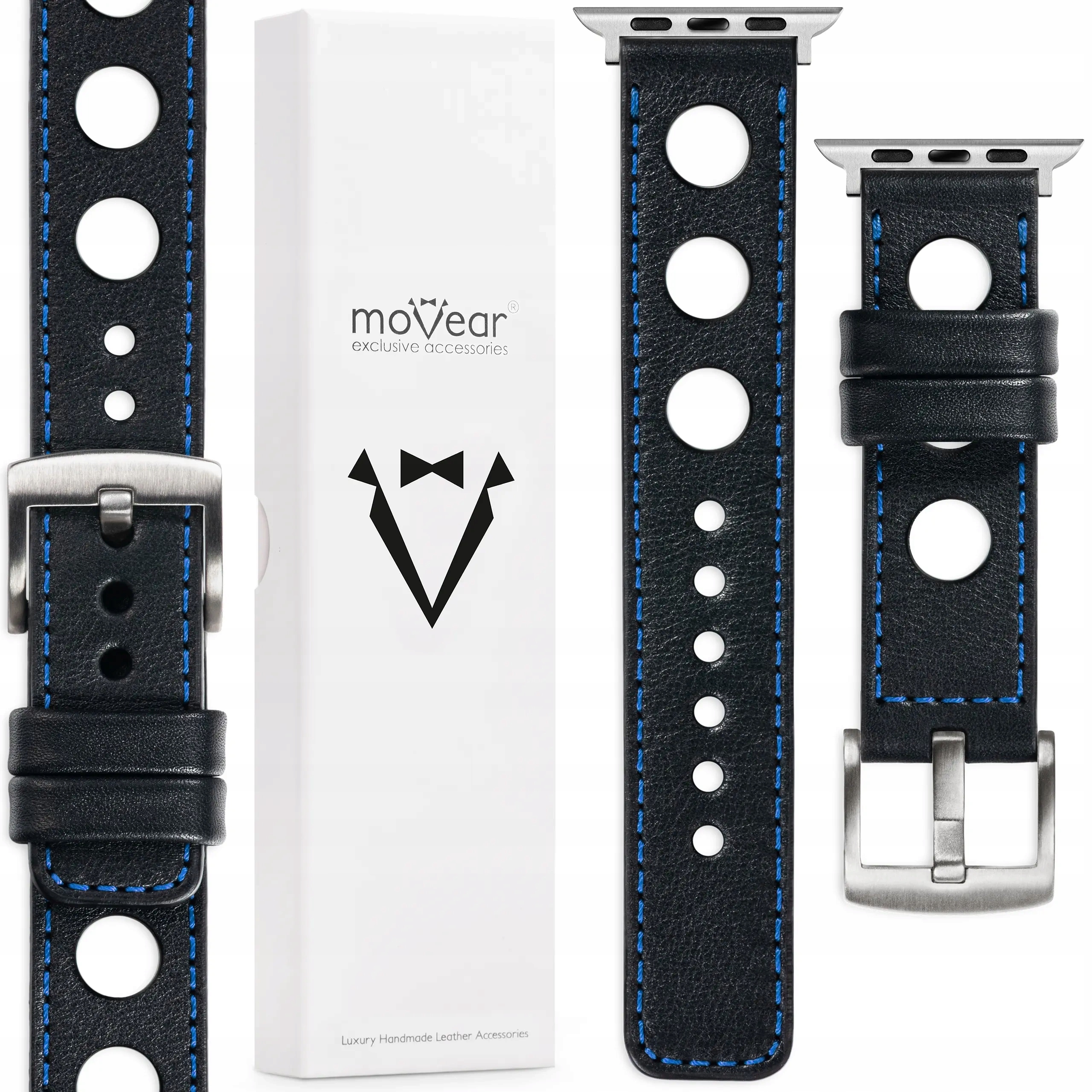 Kožený řemínek pro Apple Watch 49/46-44 mm Ultra Stylový Polský Movear