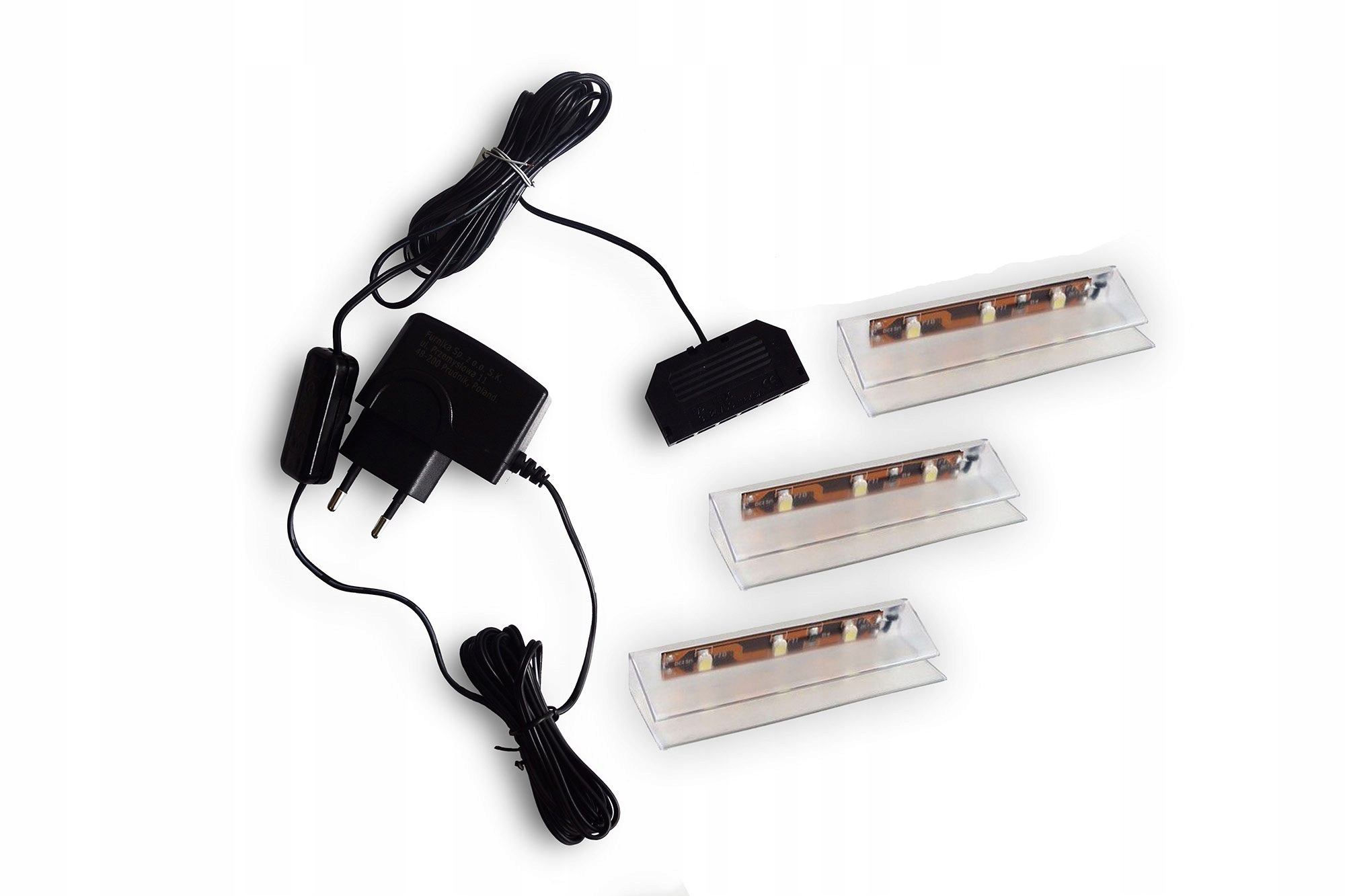 3 punktowe oświetlenie LED KLIPEX 1 czerwona lampa