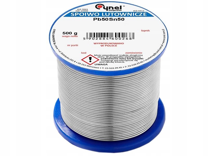 

Cyna w rolce spoiwo do lutowania Cynel 2,00mm 500g
