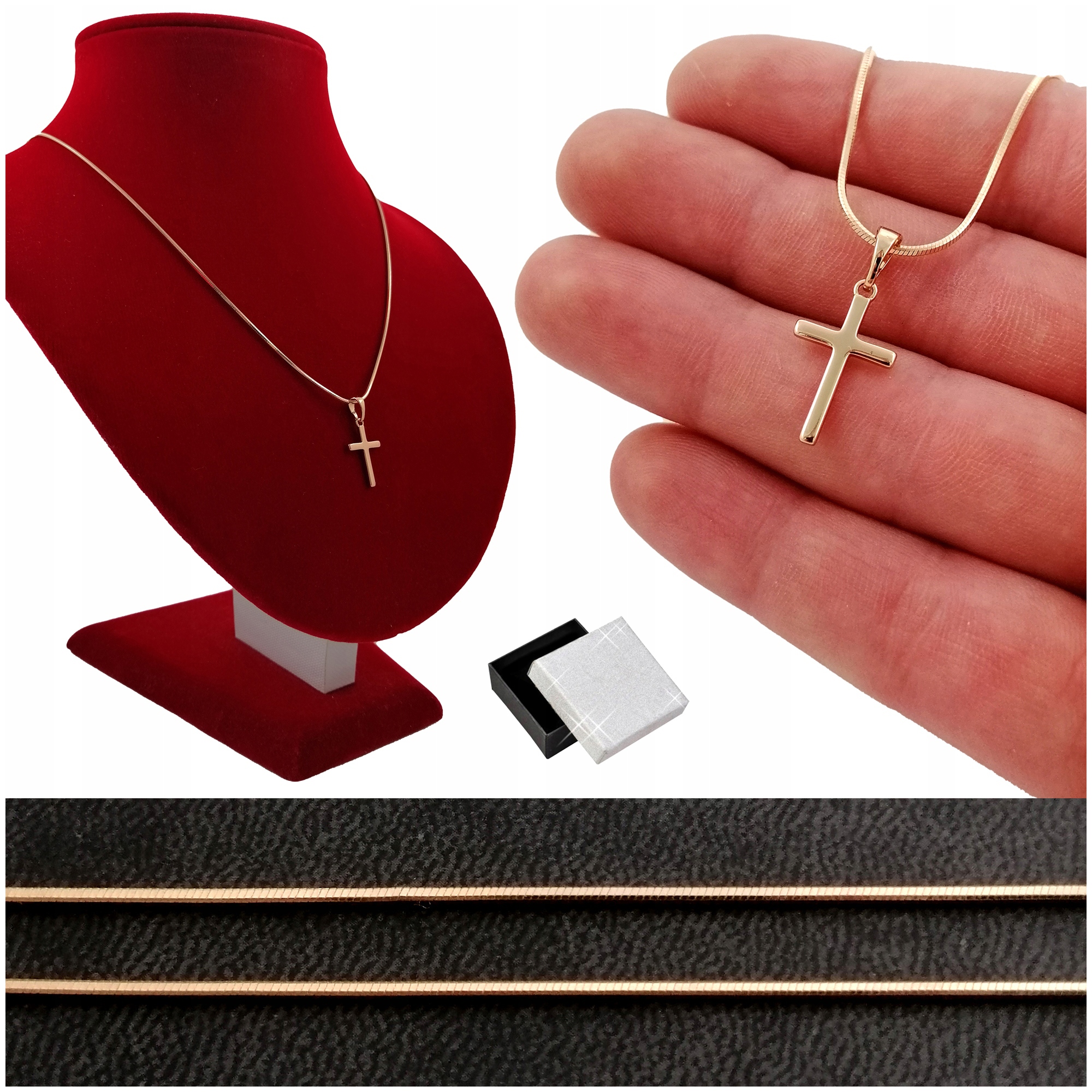 Zlatý Řetízek Zmijka S Křížkem 18K Dárek Gravírování Věnování