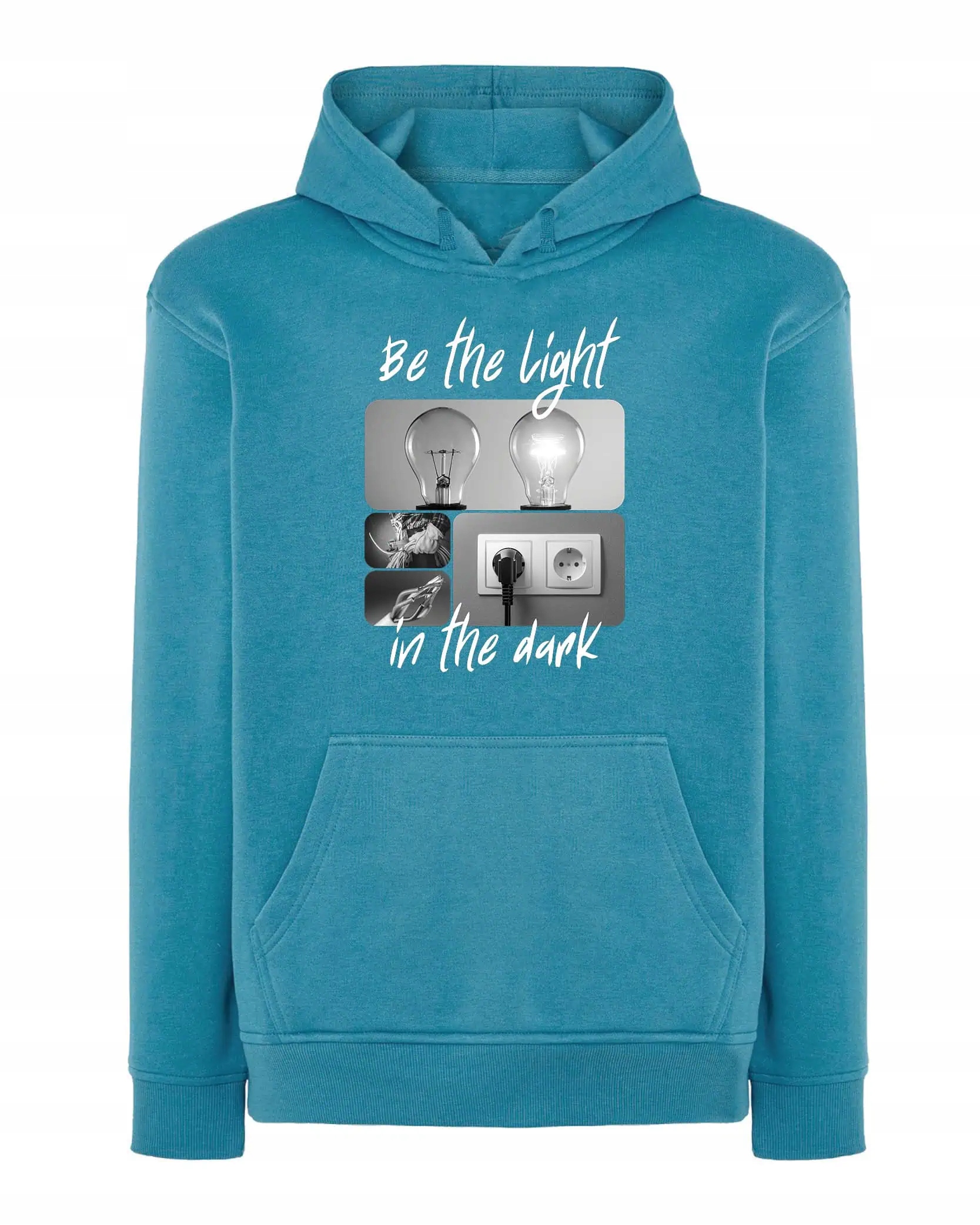 Mikina s kapucí Dárek pro elektrikáře Umělecká koláž Modrá M