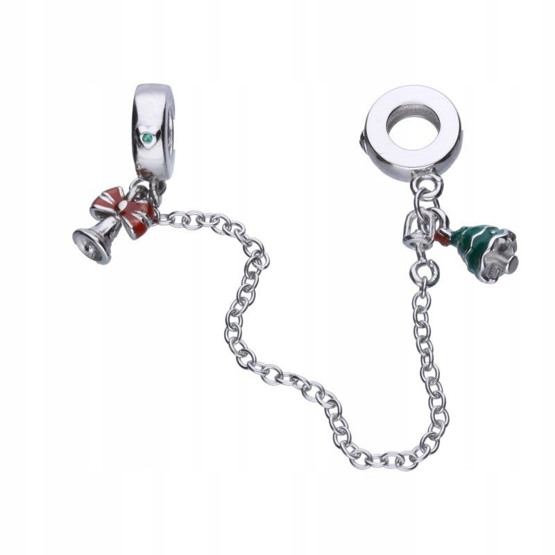 Stříbrný přívěsek na náramky se smaltem a zirkony 925 5 x 8 mm