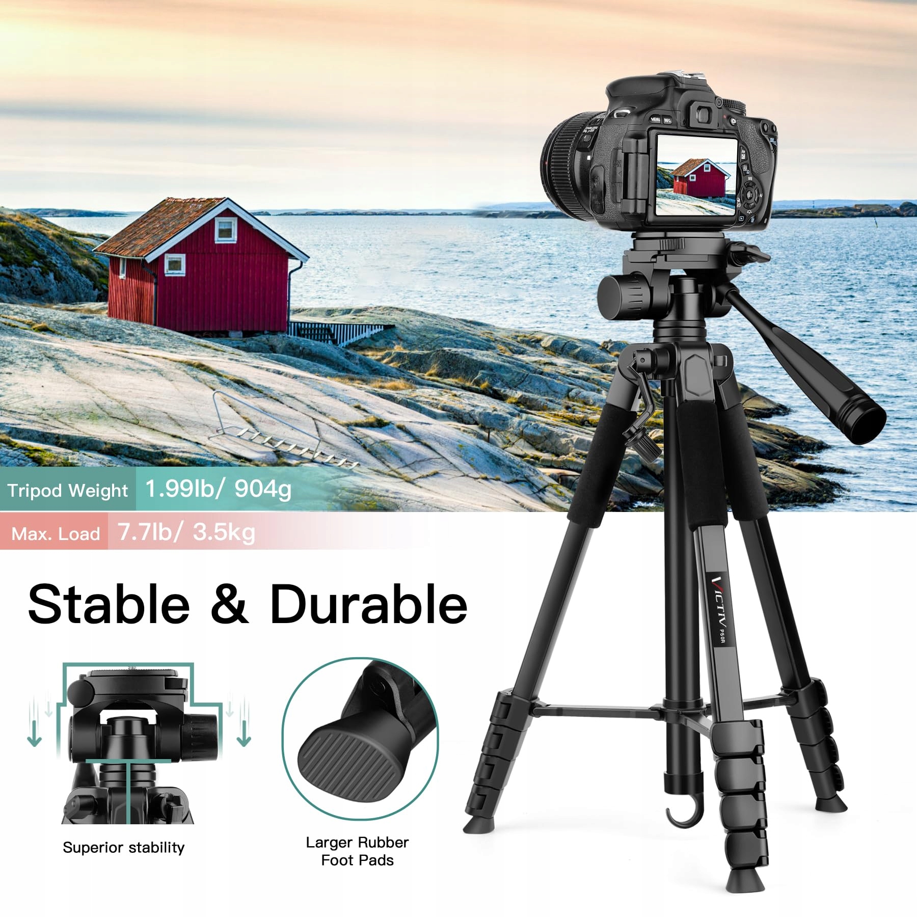 VICTIV 2025 Ulepszony Statyw Kamera 172cm Aluminiowy Statyw DSLR iPhone — miniatura 6