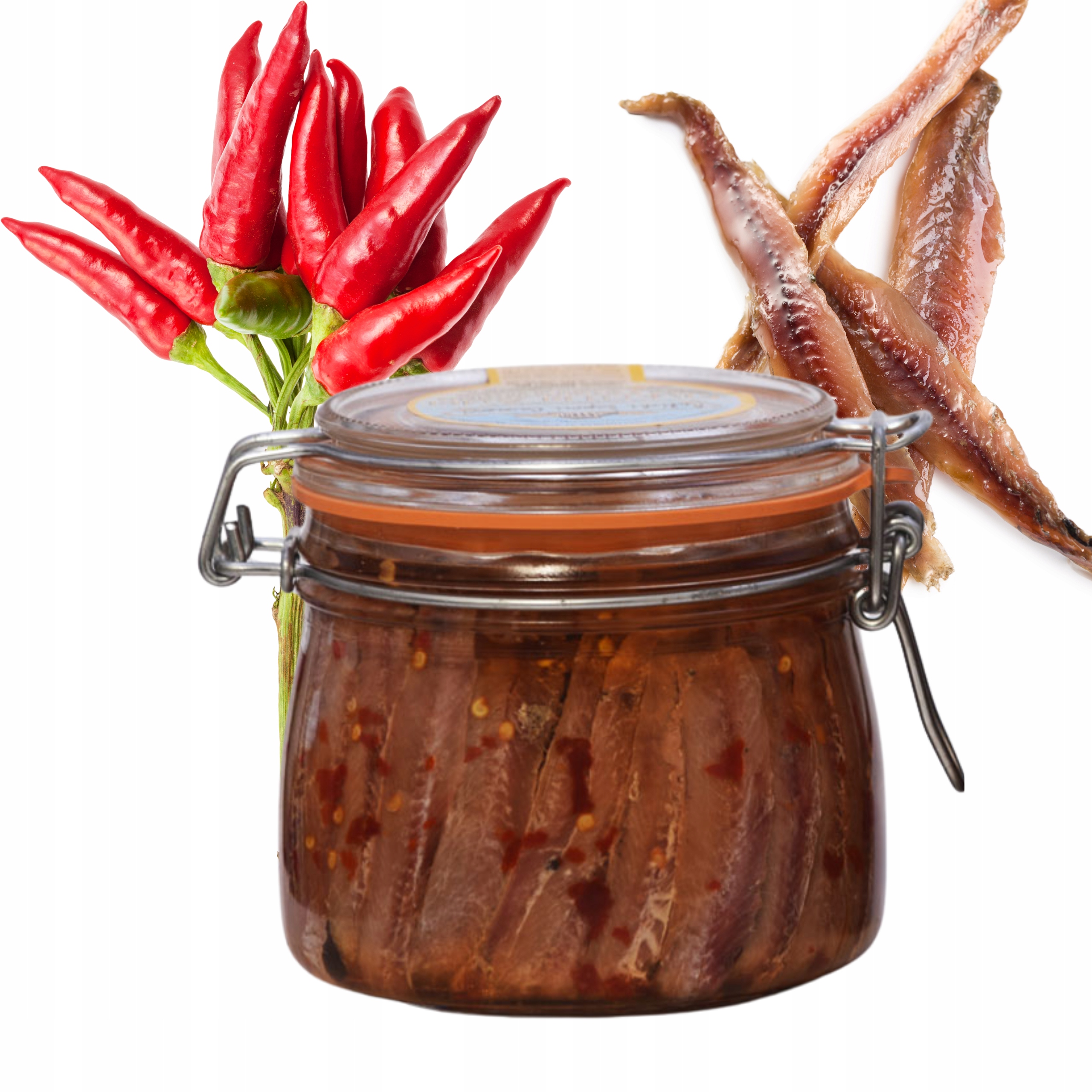 Levně Tradiční ostré Filetti di alici ančovičky s peperoncinem a 580 g Sicílie