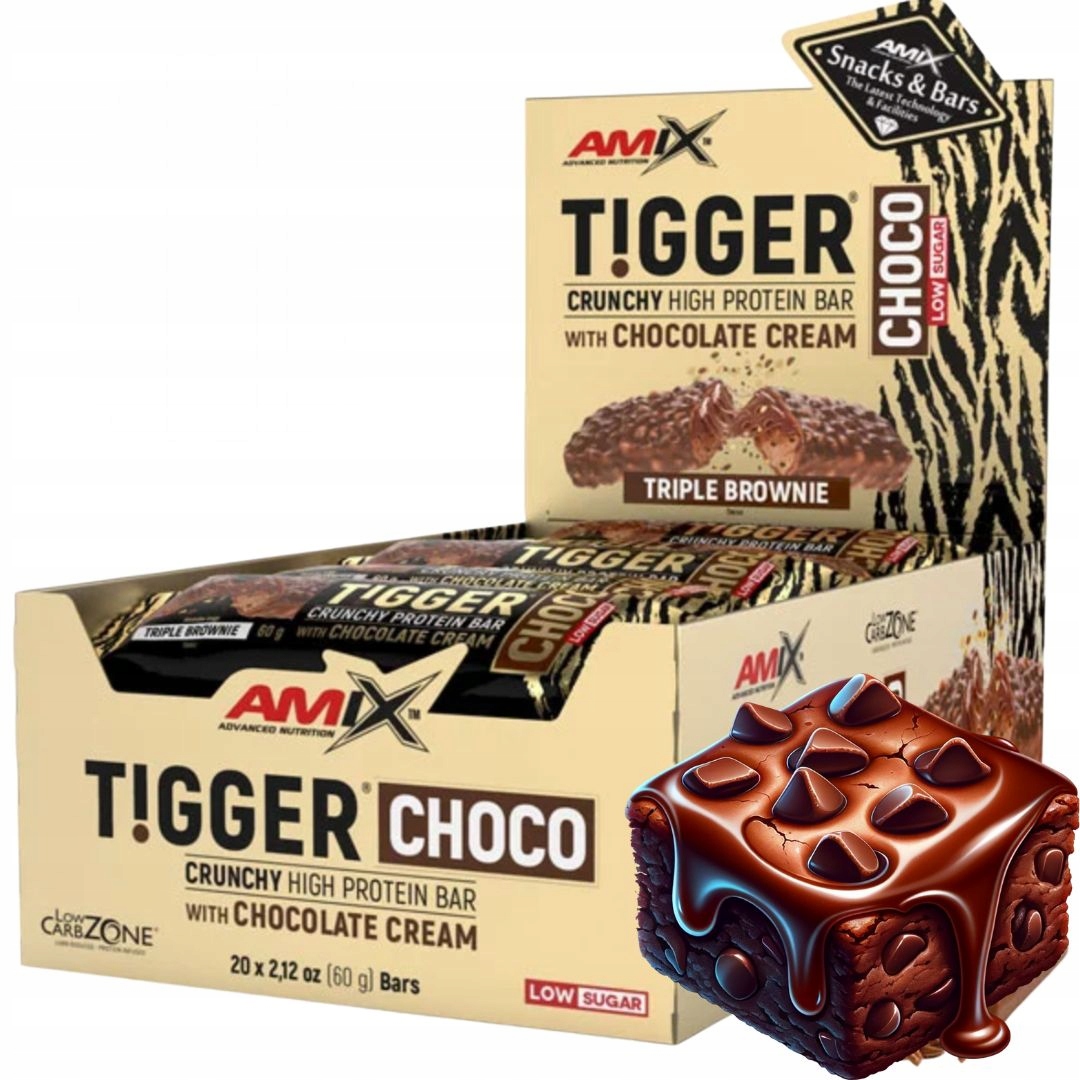 Amix Tyčinka Tigger 60 g Energia protein doplněk stravy proteinový wpc brownie