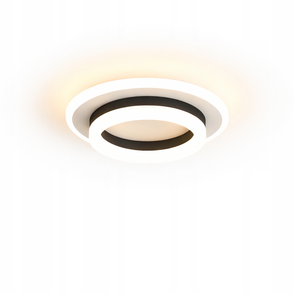LAMPA LED PLAFON SUFITOWA CZARNA/BIAŁA NOWOCZESNA DO SALONU 24W 3000K