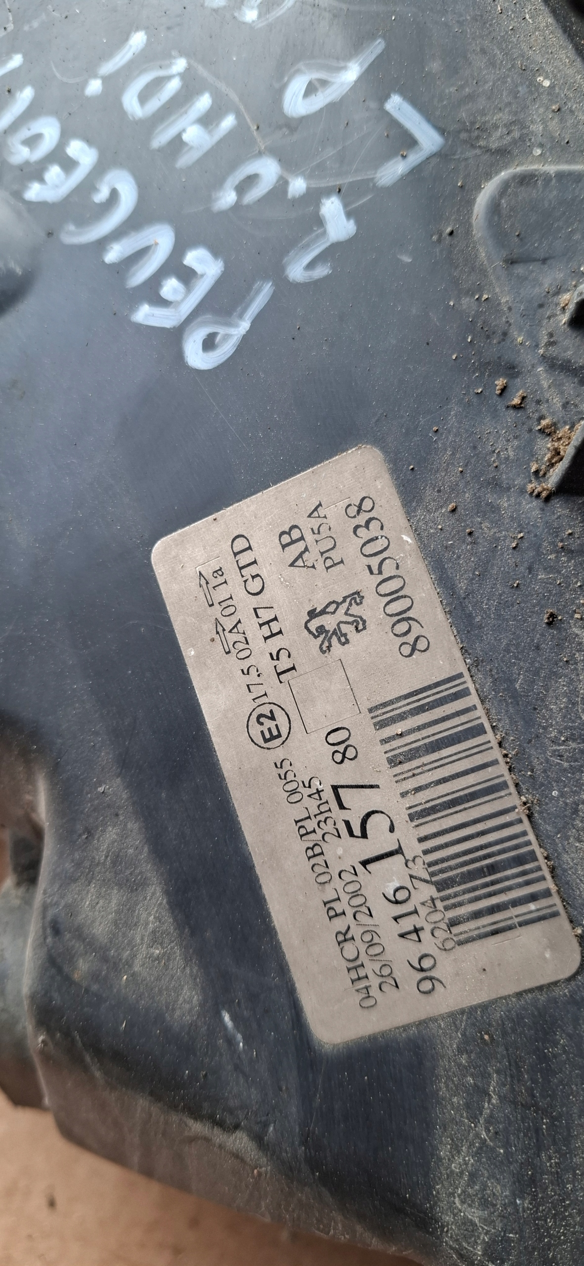 light left front PEUGEOT 307 9641615780