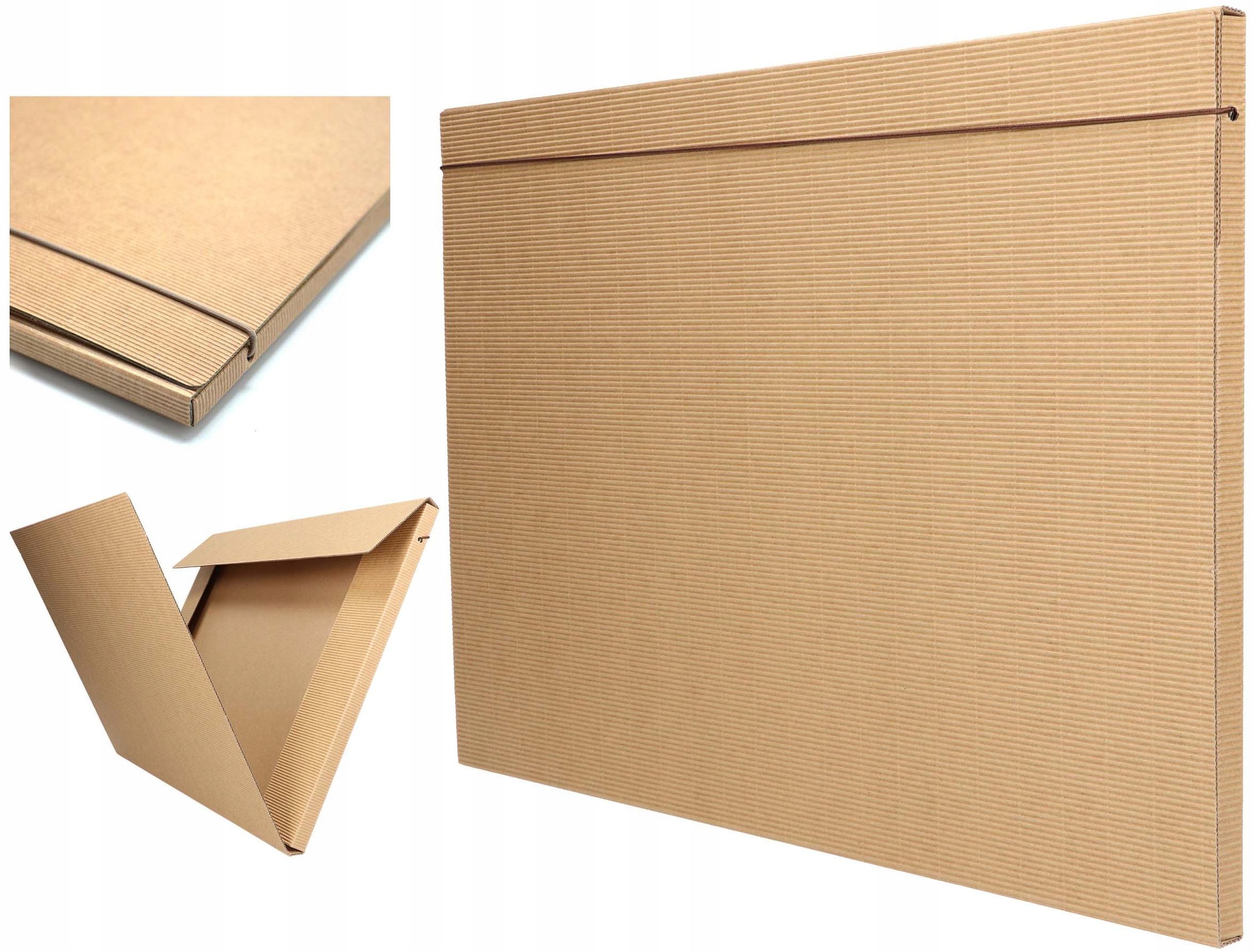 Aktovka A3 z vlnitého kartonu Ekologická pro kreslení dokumentů s gumičkou