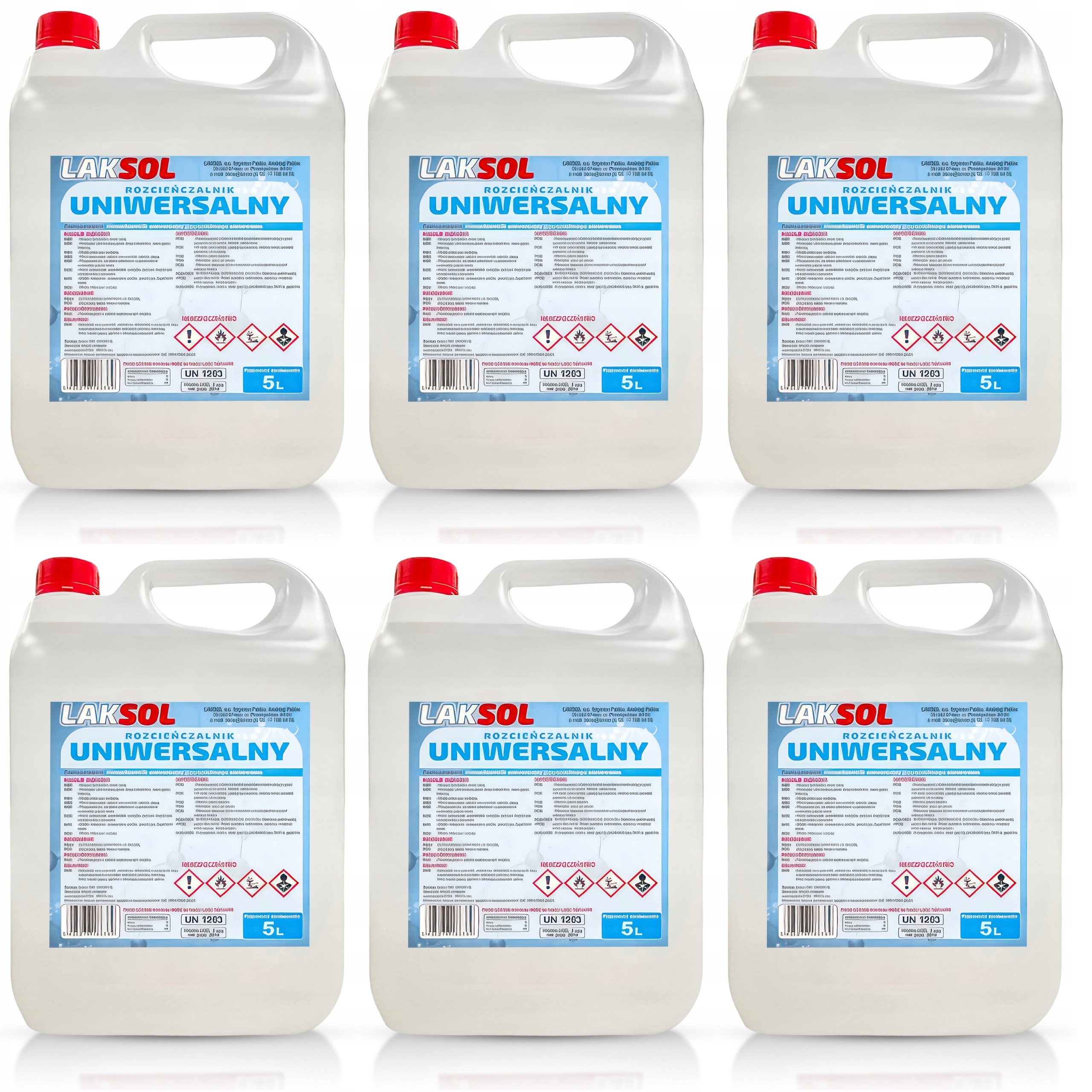 30L Rozpuszczalnik Rozcieńczalnik Zmywacz Odtłuszczacz Uniwersalny 6 x 5L