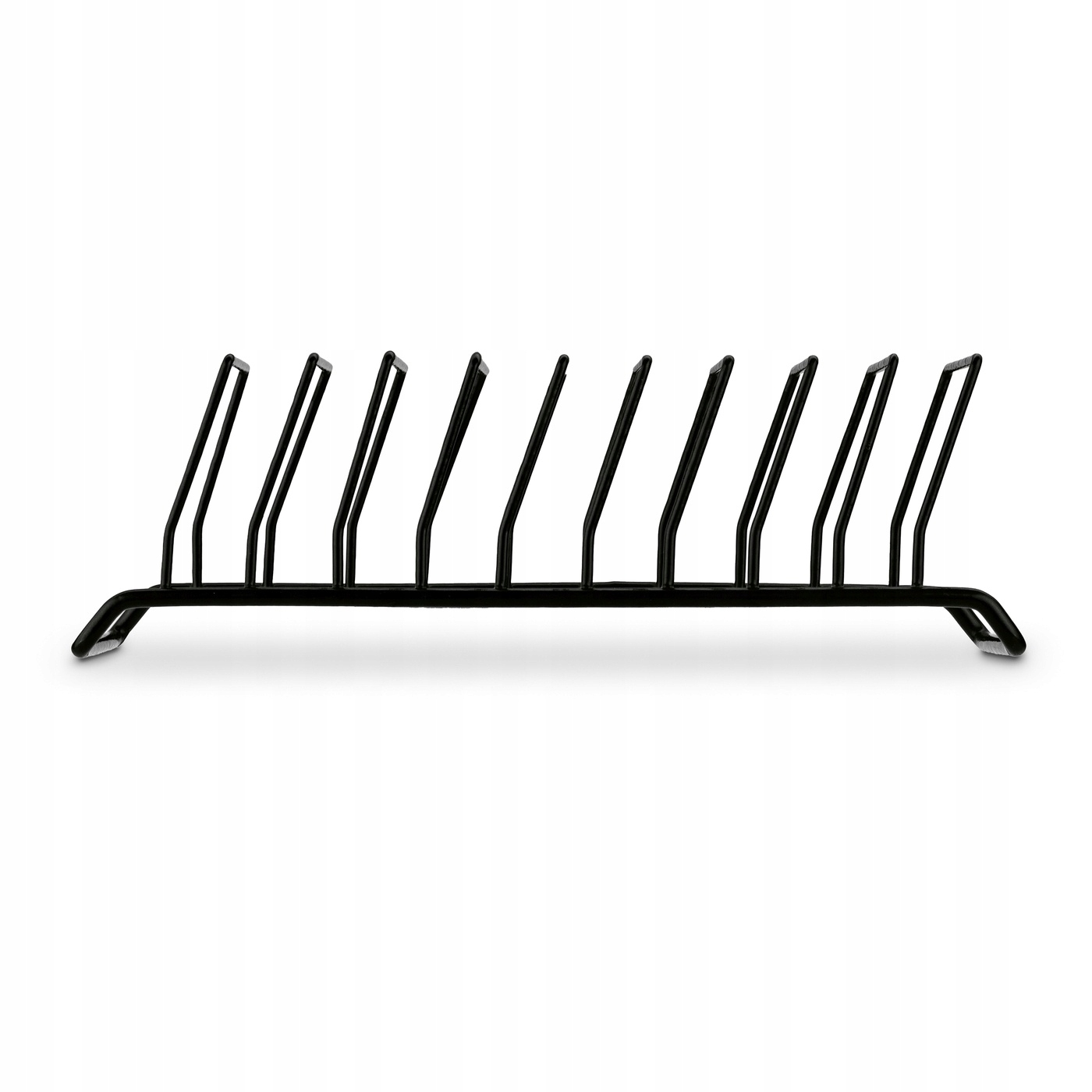 Poziomy STOJAK NA TALERZE czarny metalowy ORGANIZER NA POKRYWKI 28x9 cm Długość 28 cm