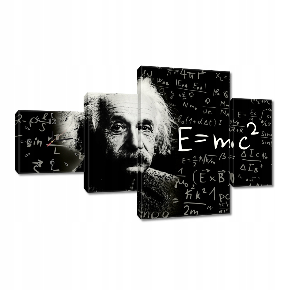 Nástěnné hodiny 130x80 Albert Einstein E=MC2