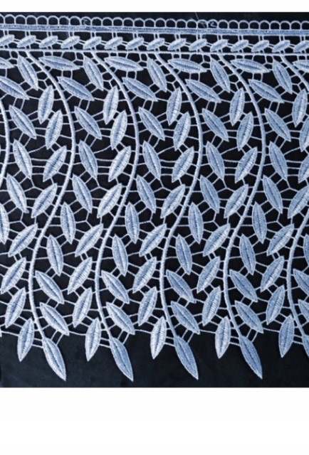GIPIURA LIŚĆ HAFT DEKOR WZÓR OBRUS SZARA KORONKA FIRANA ORNAMENT 30 cm Kod producenta new design