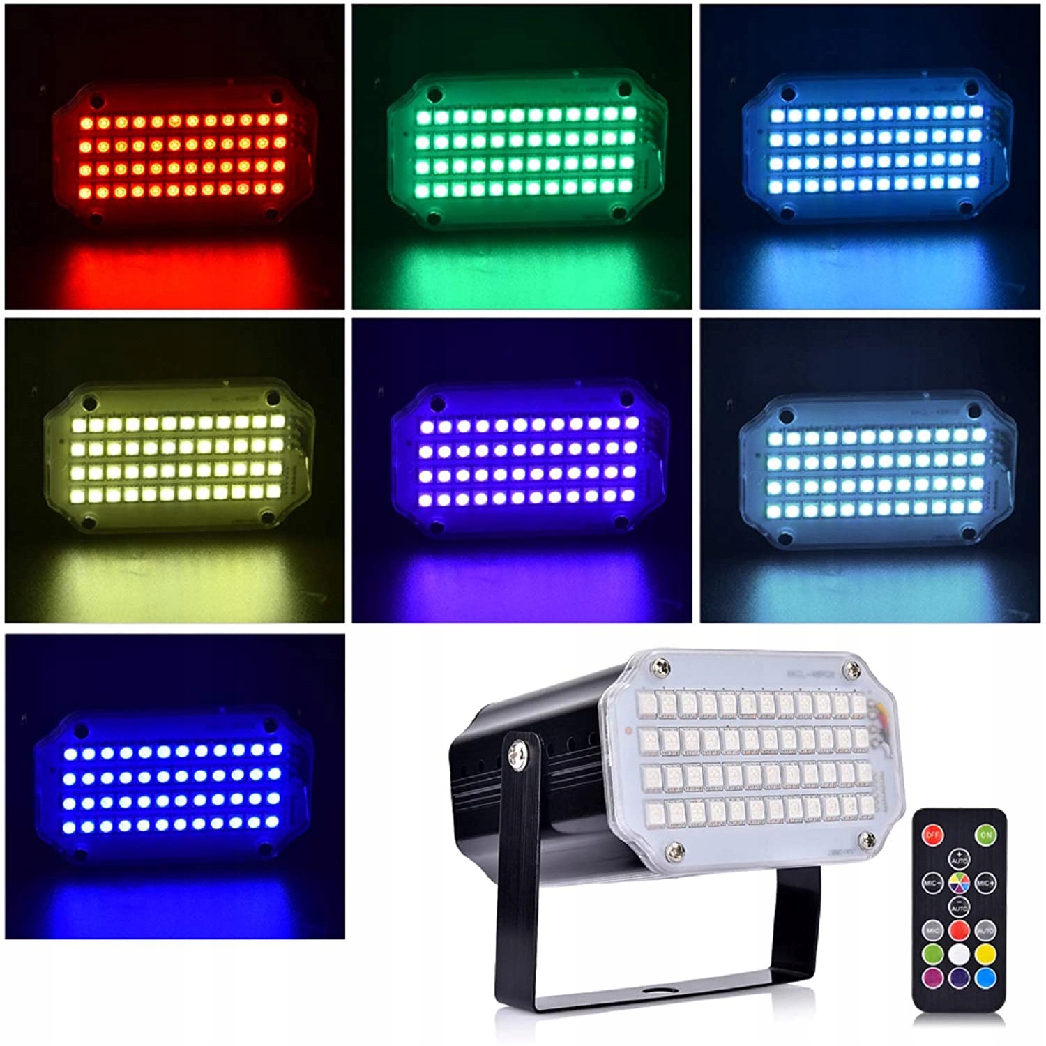 ŚWIATŁA DYSKOTEKOWE DLA DJ-A AKTYWOWANE DŹWIĘKIEM ŚWIATŁO STROBOSKOPOWE Waga produktu z opakowaniem jednostkowym 0.2 kg