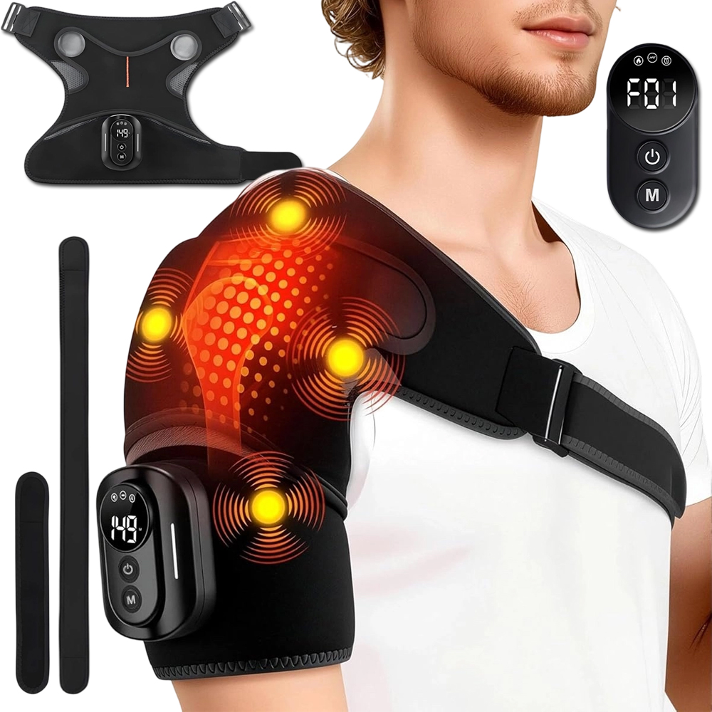 Masażer elektryczny na ramię z ogrzewaniem orteza stabilizator 5 Tryby
