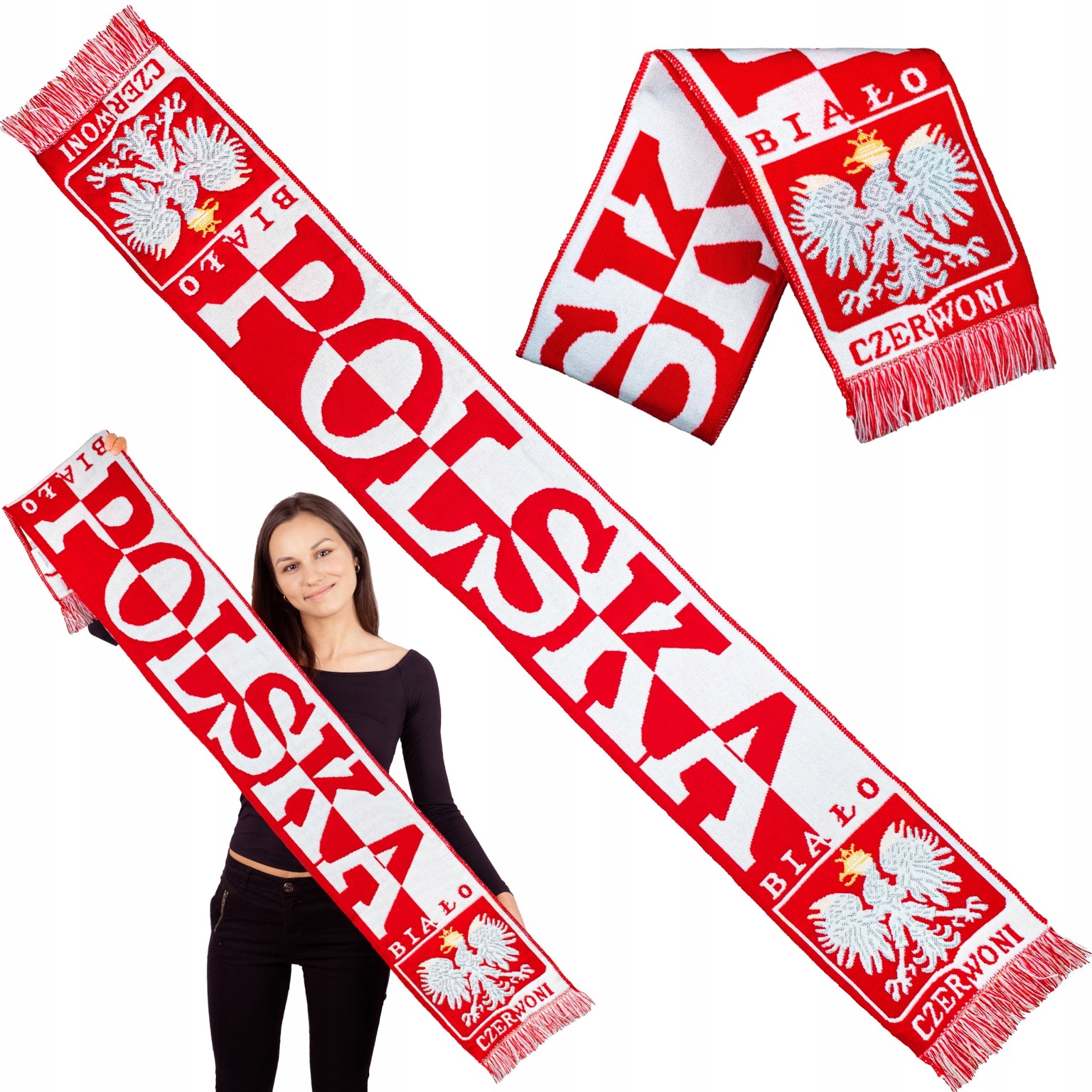 ШАРФ ПОЛЬСКИЙ-БОЛЕЛЬЩИК СБОРНОЙ ПОЛЬСКИЙ 150 СМ ТКАНЫЙ