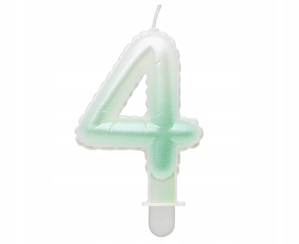 

Świeczka Cyfra 4 Ombre Perłowa Biało-Zielona 7 cm