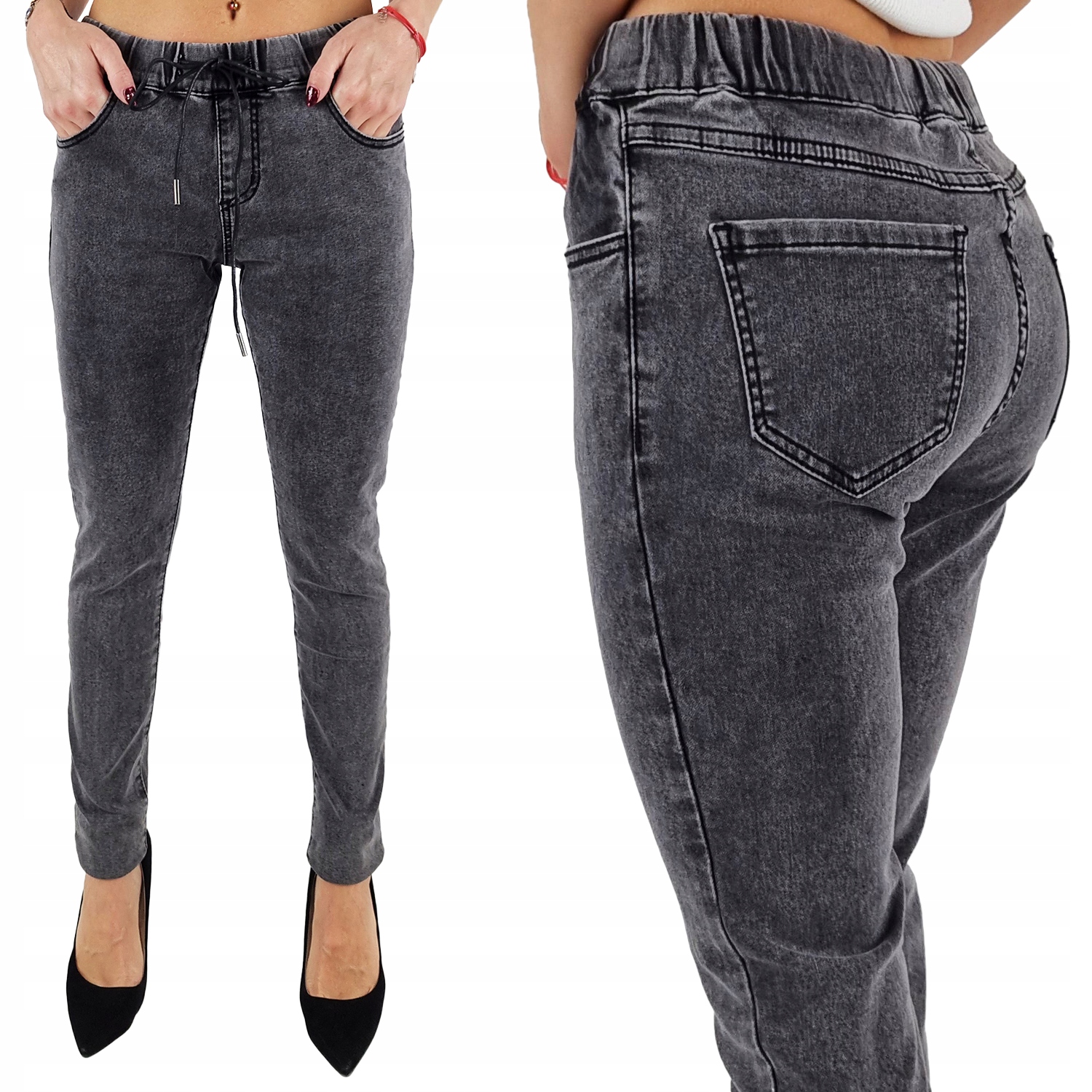 Damskie Spodnie Wyszczuplające Modelujące w Gumkę