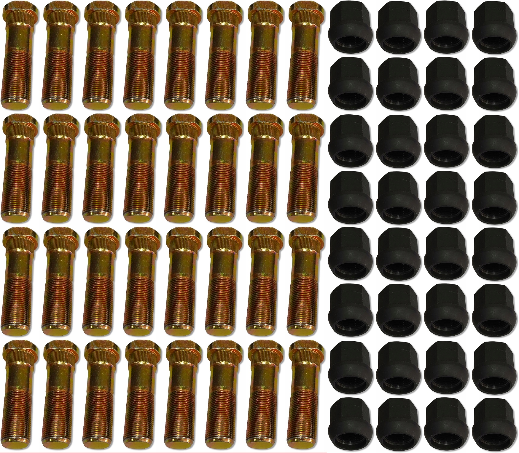 32x Kolík Dvojčete Kola Přívěsu. 88,5 mm Matice Hl 6011 8011 M22