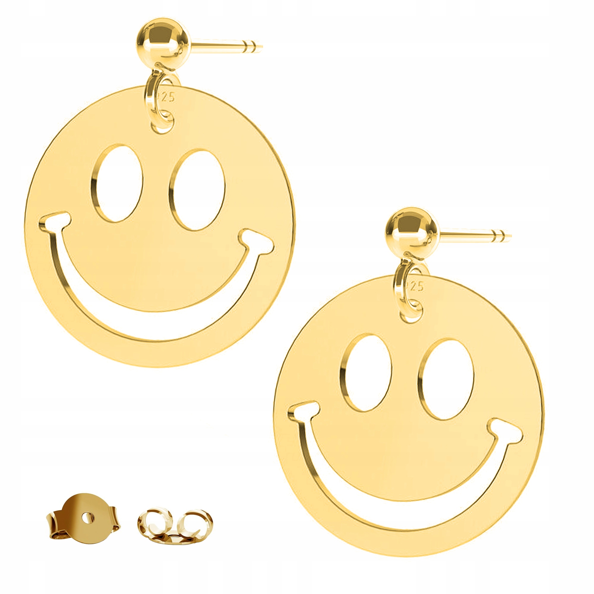Náušnice zlaté Emotikon Úsměv 925