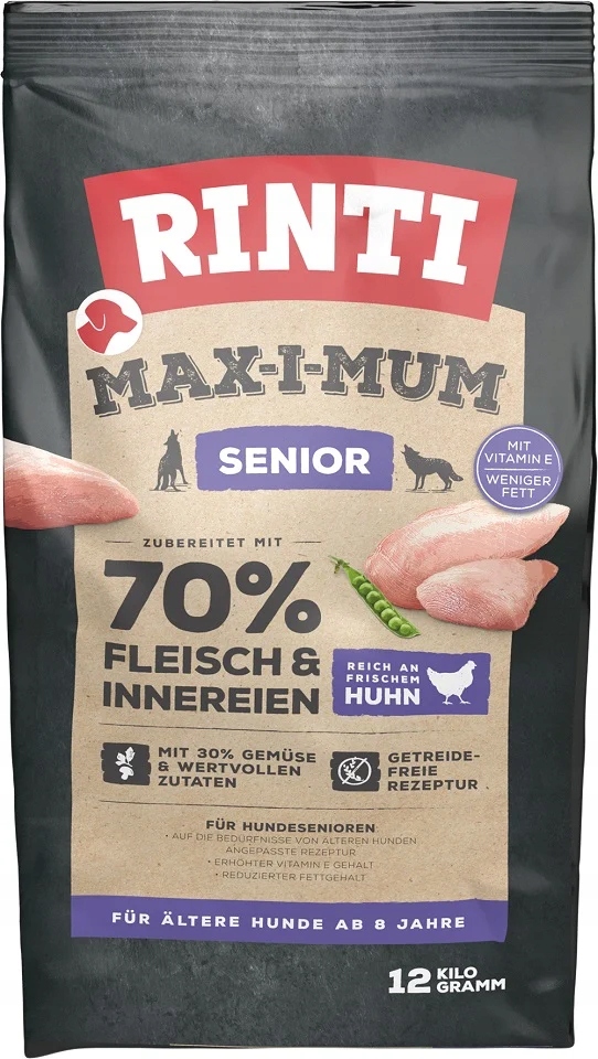 Rinti Max-i-mum Senior Chicken s kuřecím masem pro starší psy 12 kg