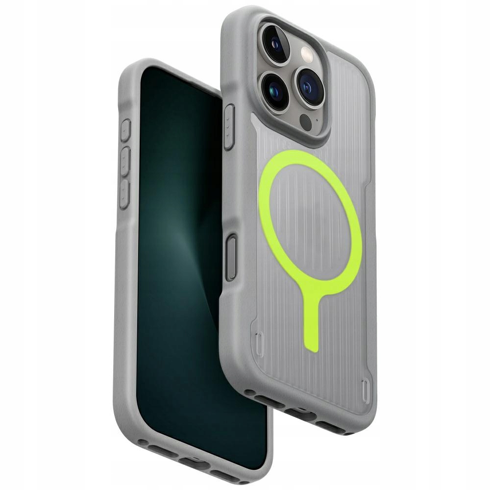 Pouzdro Uniq Combat Active pro iPhone 16 Pro Magclick Charging, šedé