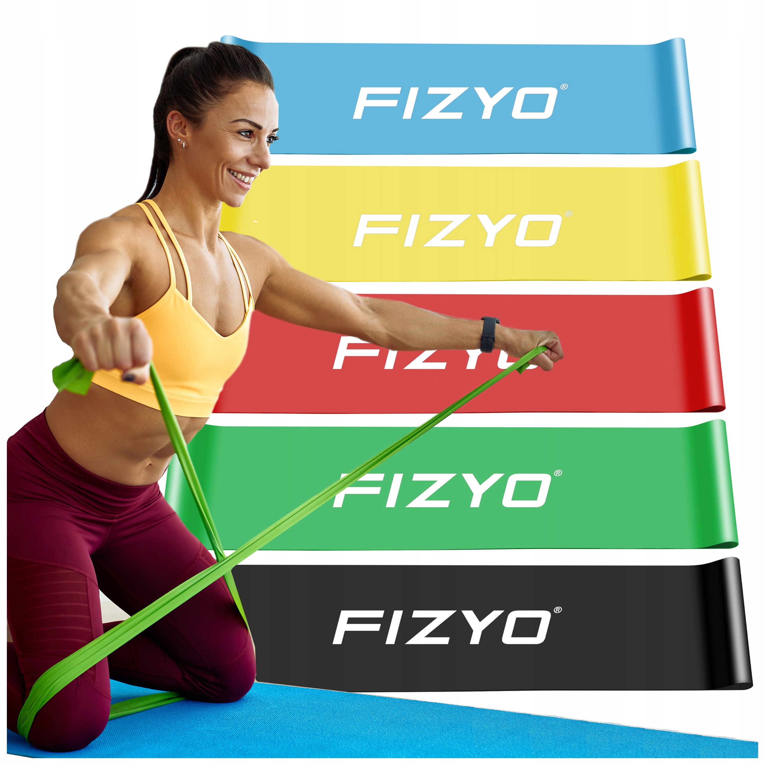 Zestaw 5x Gum Taśmy Do Ćwiczeń Oporowych Fitness Gumy Hip Band Równe Opory