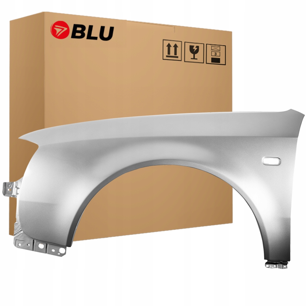 Blu Blatník Audi A6 C5 LY7M levý stříbrný 01-05 přední lift AluSilber