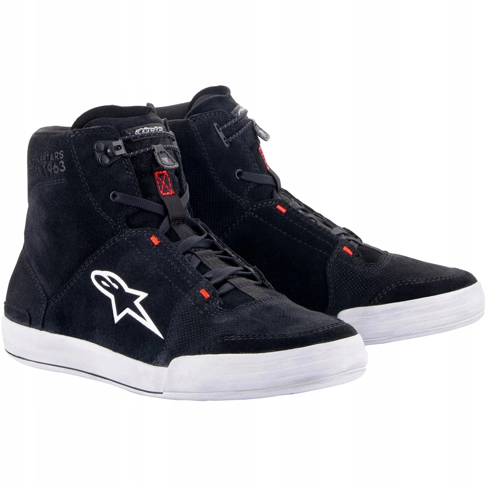 Mestské motocyklové topánky Alpinestars CHROME/black-cool grey-red fluo 42