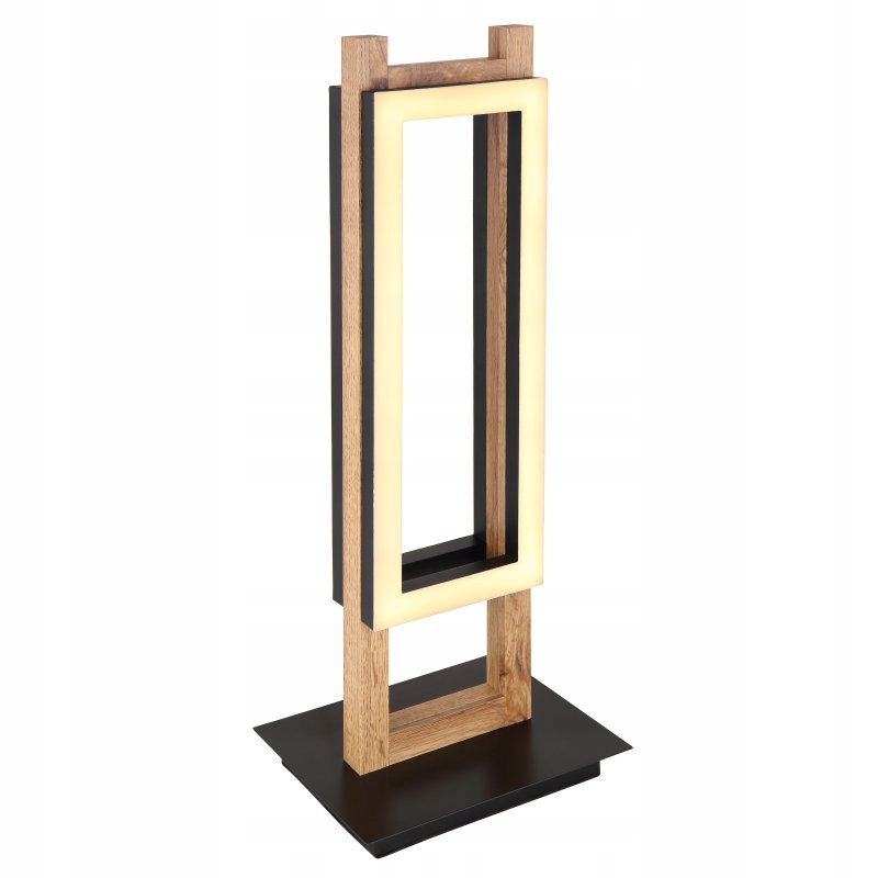 Drewnopodobna prostokątna lampa stołowa LED ILLA